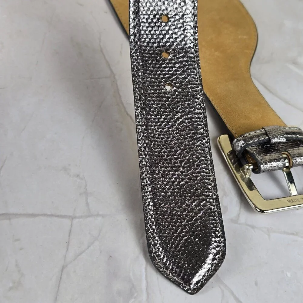 W Kleinberg Size Small Wide Karung Snake Belt Silver Black Solid Brass Buckle
